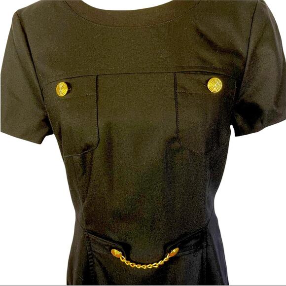 J. McLaughlin Classic Black Fine Wool Short Sleeve Dress Size 6 - Picture 3 of 11